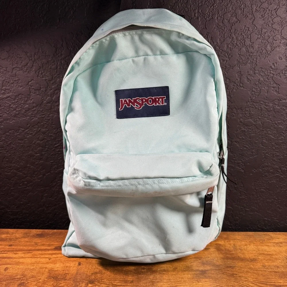 JanSport SuperBreak Light Blue Polyester Backpack Unisex One Size